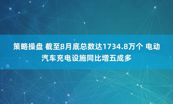 策略操盘 截至8月底总数达1734.8万个 电动汽车充电设施同比增五成多