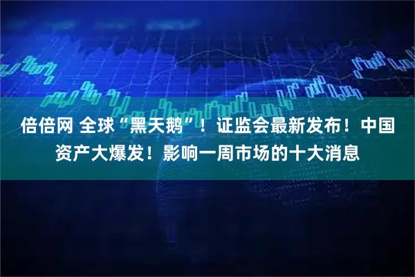 倍倍网 全球“黑天鹅”！证监会最新发布！中国资产大爆发！影响一周市场的十大消息