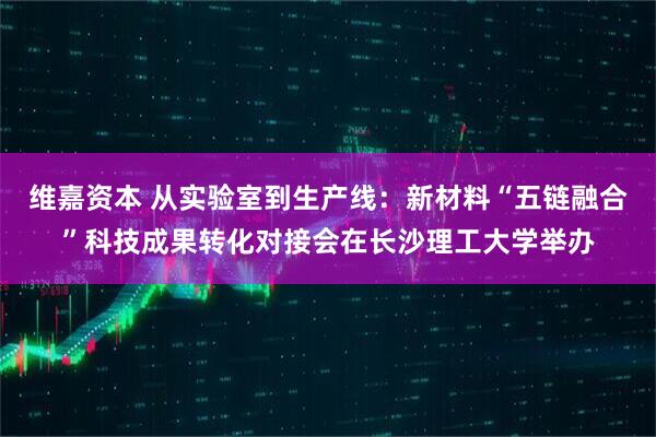 维嘉资本 从实验室到生产线：新材料“五链融合”科技成果转化对接会在长沙理工大学举办