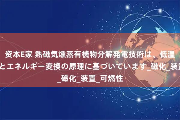 资本E家 熱磁気燻蒸有機物分解発電技術は、低温磁気分解とエネルギー変換の原理に基づいています_磁化_装置_可燃性
